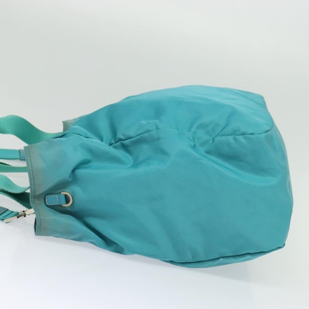 PRADA Tote Bag Nylon 2way Turquoise Blue Silver Auth ti3401 - Picture 4 of 16